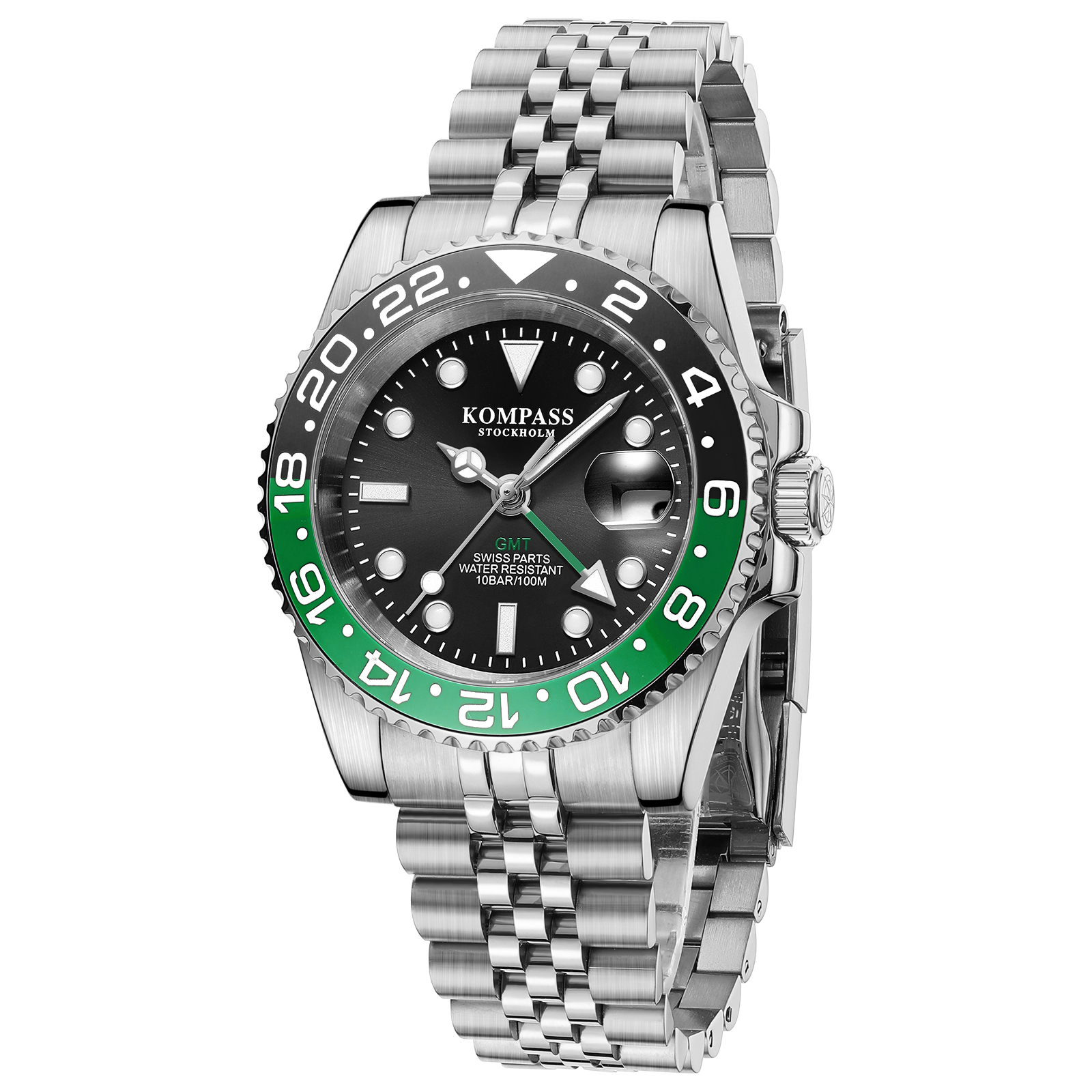 Kompass GMT-Professional Jubilee Sapphire Steel Black Green - 3