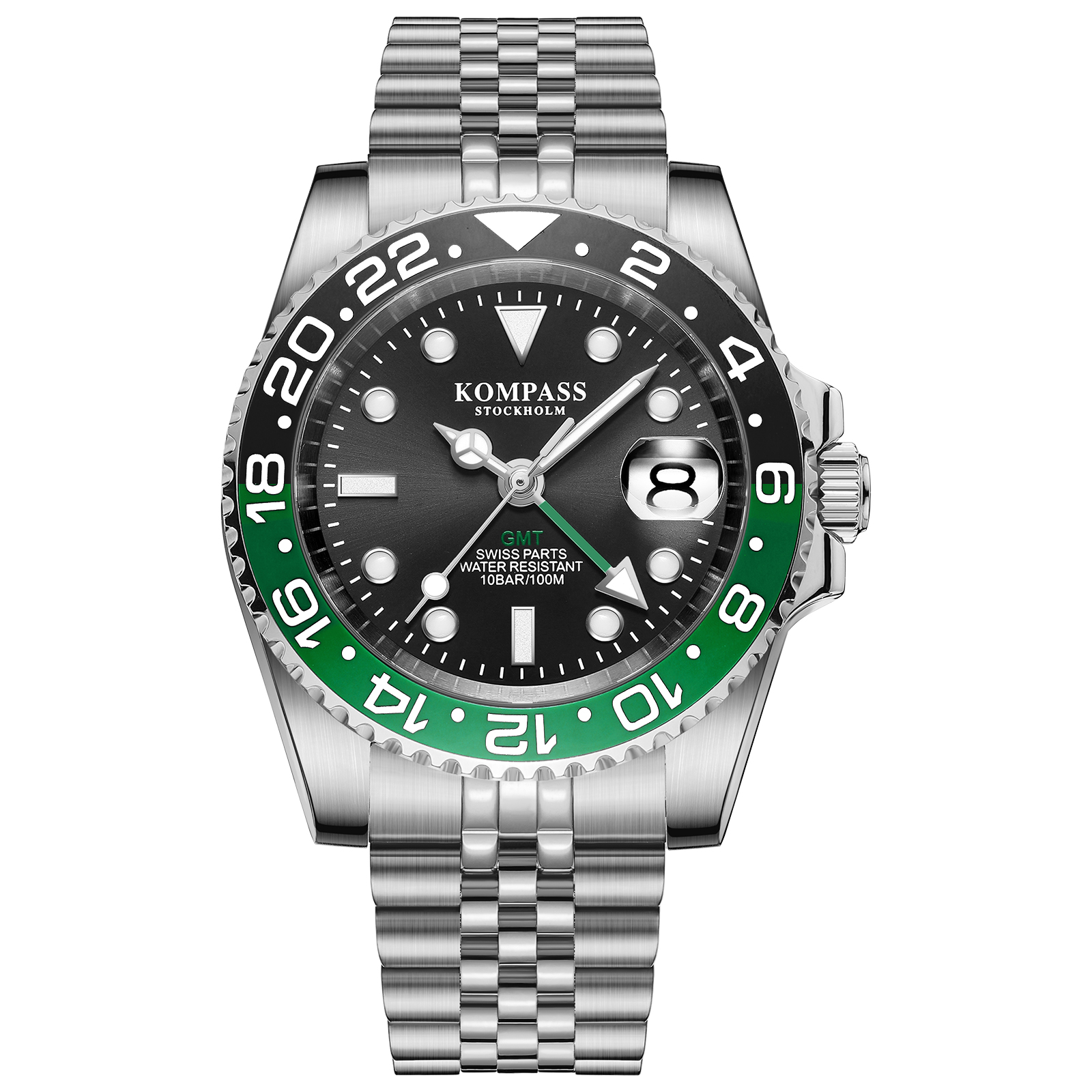 Kompass GMT-Professional Jubilee Sapphire Steel Black Green