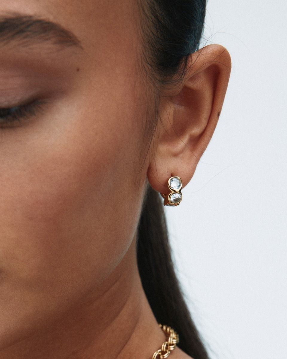 Ocean Gem Hoops Gold - Edblad