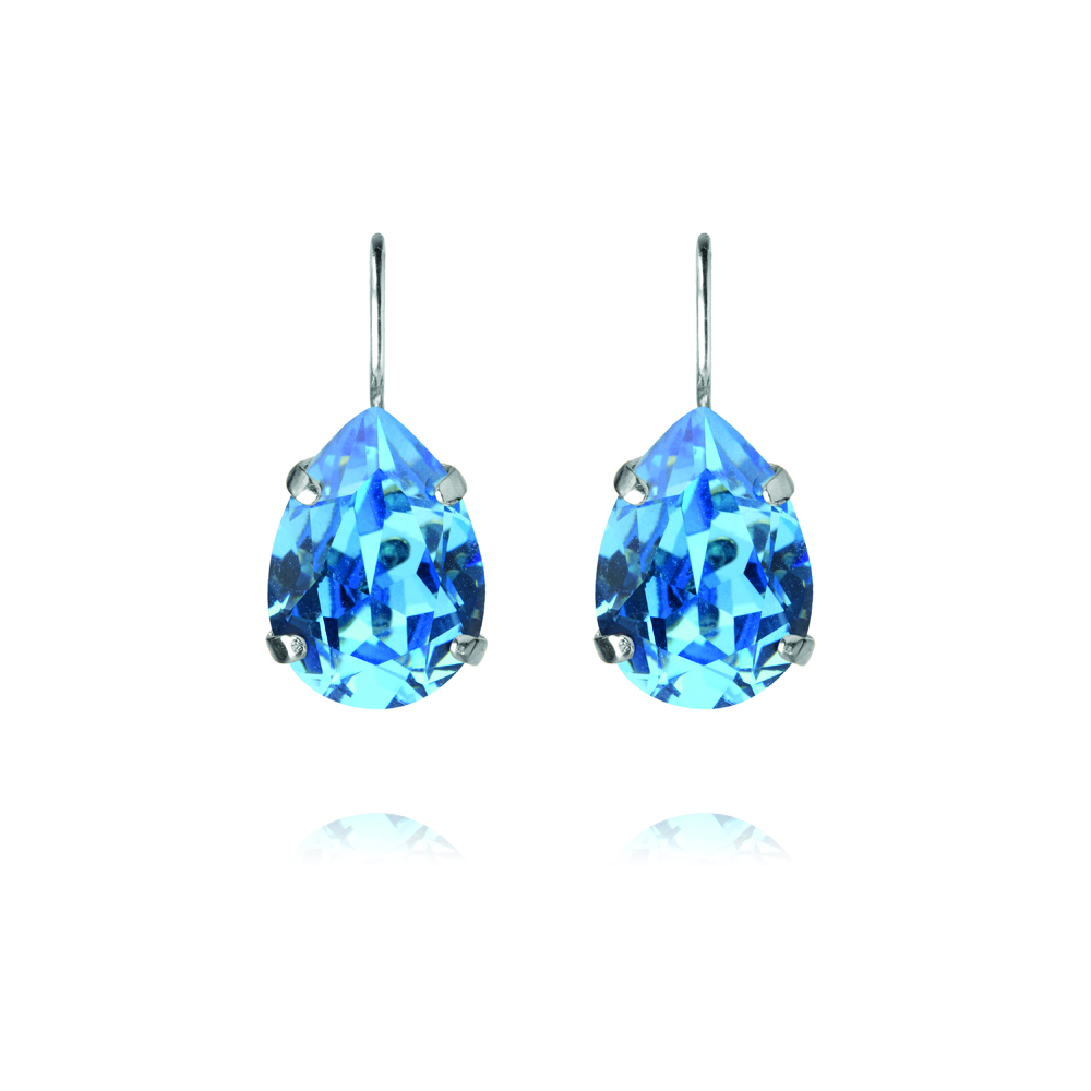 Caroline Svedbom Mini Drop Clasp örhänge rhodium Iceblue 