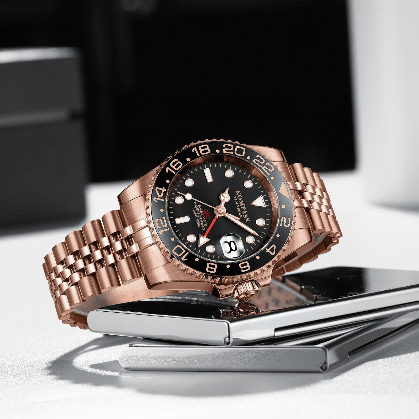 Kompass GMT-Professional Jubilee Sapphire Steel Rose Black - 6
