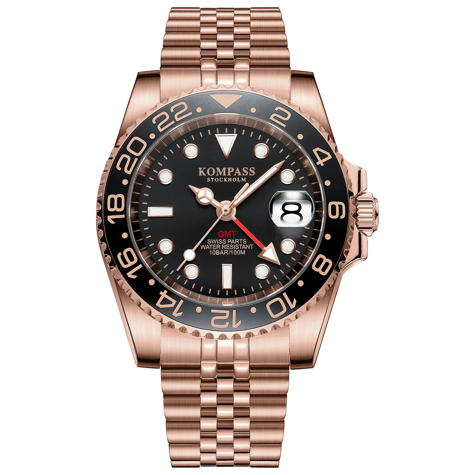 Kompass GMT-Professional Jubilee Sapphire Steel Rose Black