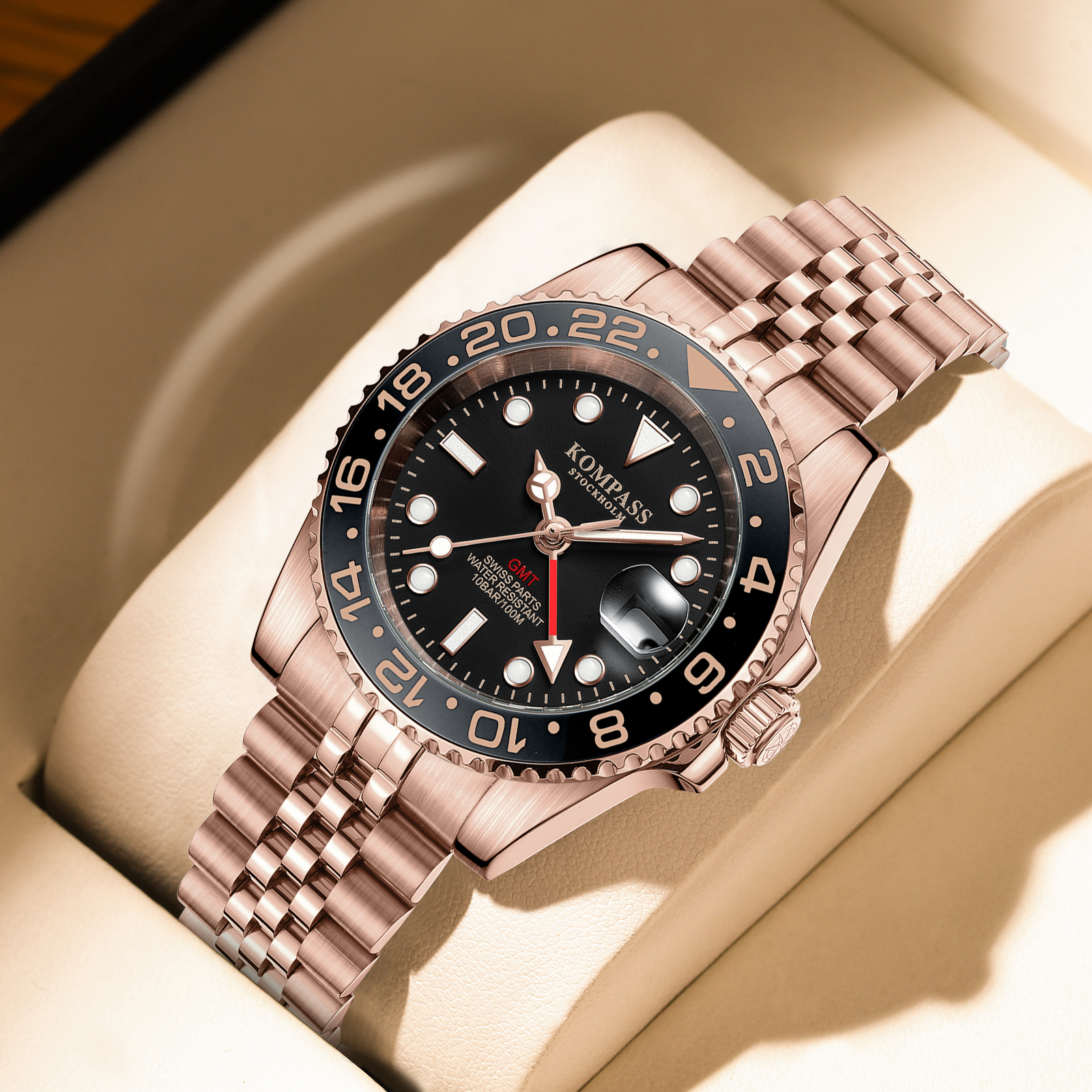 Kompass GMT-Professional Jubilee Sapphire Steel Rose Black - 7
