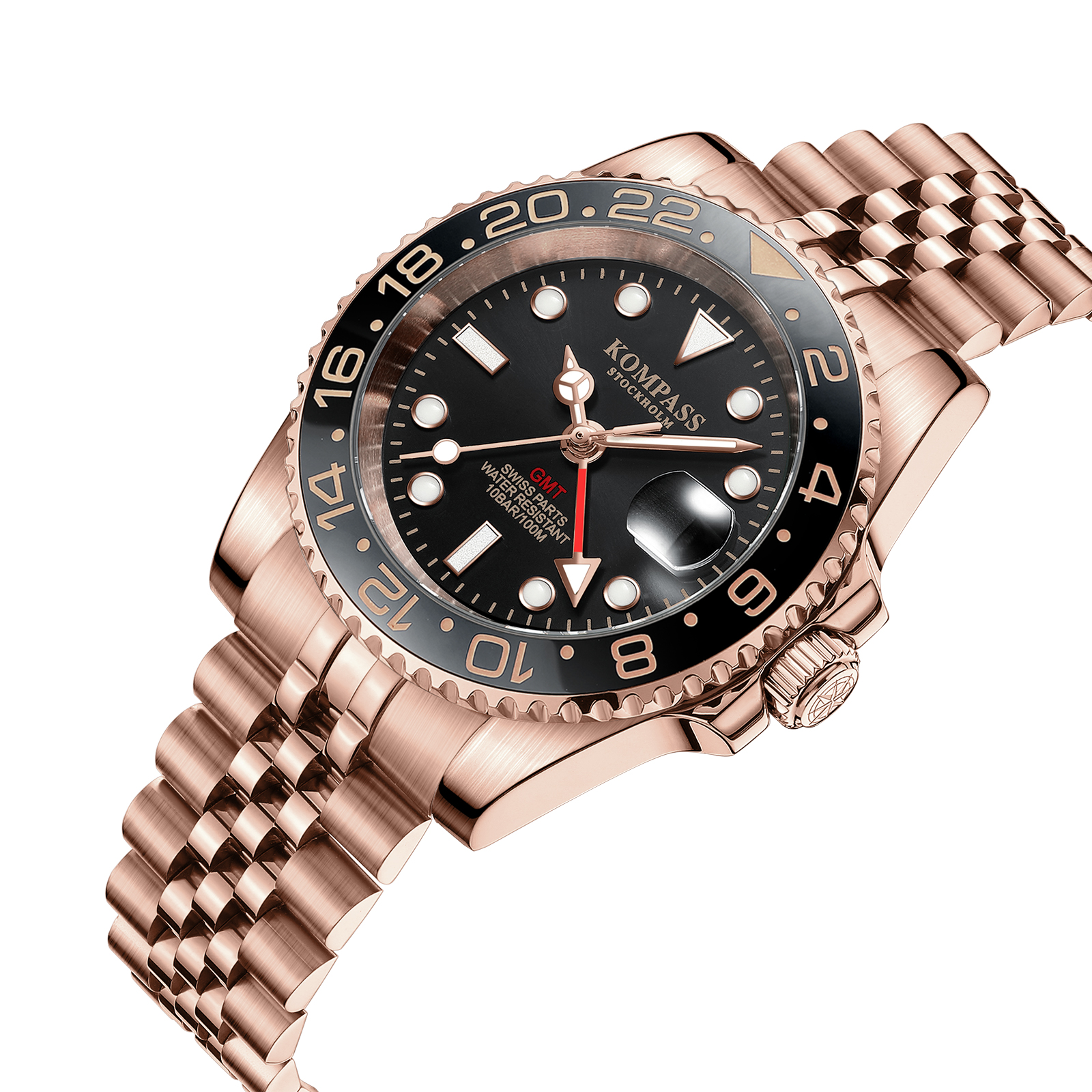 Kompass GMT-Professional Jubilee Sapphire Steel Rose Black - 2