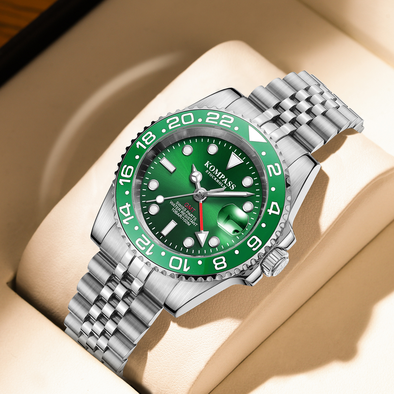 Kompass GMT-Professional Jubilee Sapphire Steel Green - 7