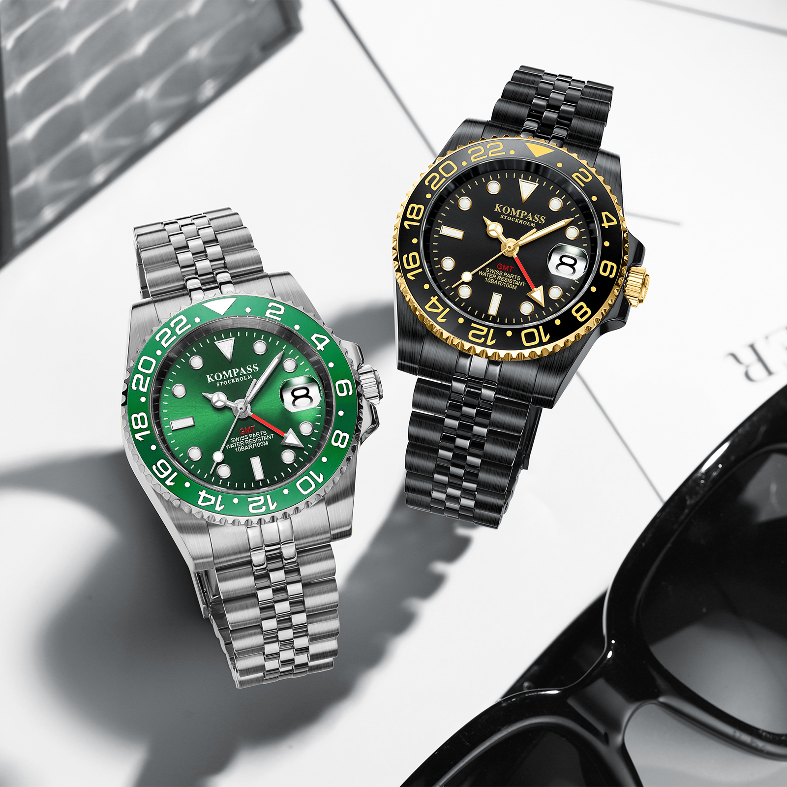 Kompass GMT-Professional Jubilee Sapphire Steel Green - 8