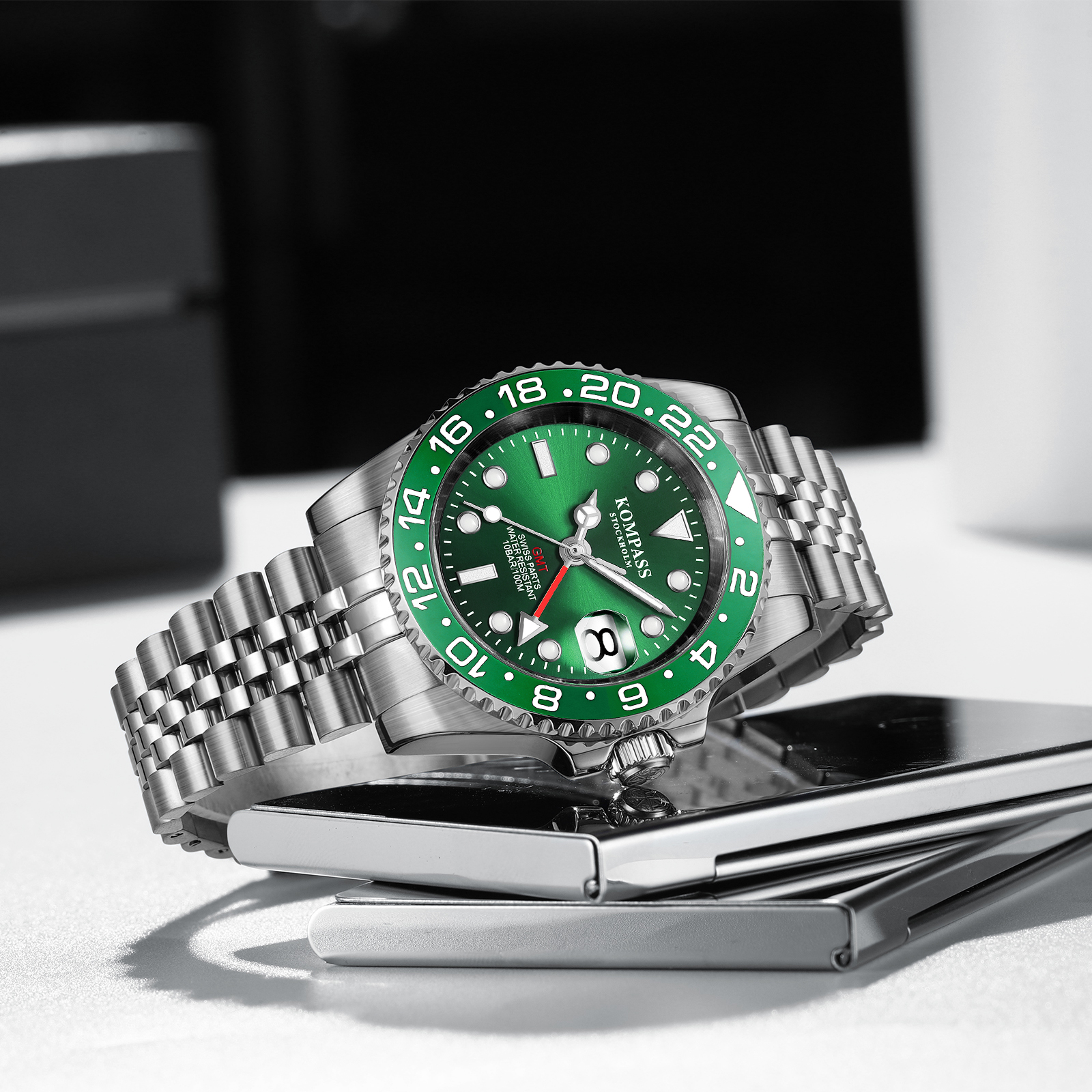 Kompass GMT-Professional Jubilee Sapphire Steel Green - 6