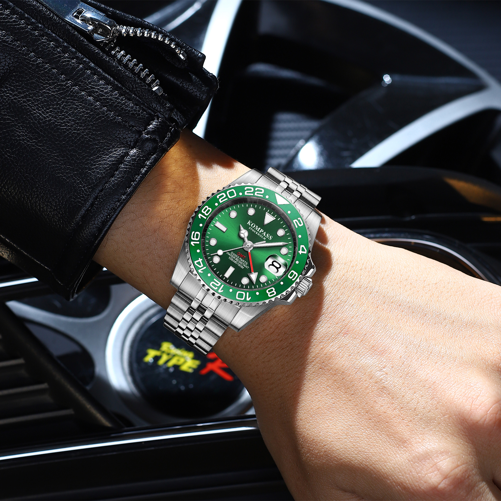 Kompass GMT-Professional Jubilee Sapphire Steel Green - 4