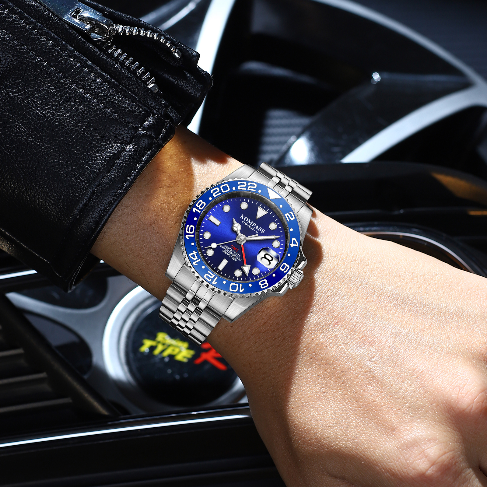 Kompass GMT-Professional Jubilee Sapphire Steel Blue - 4