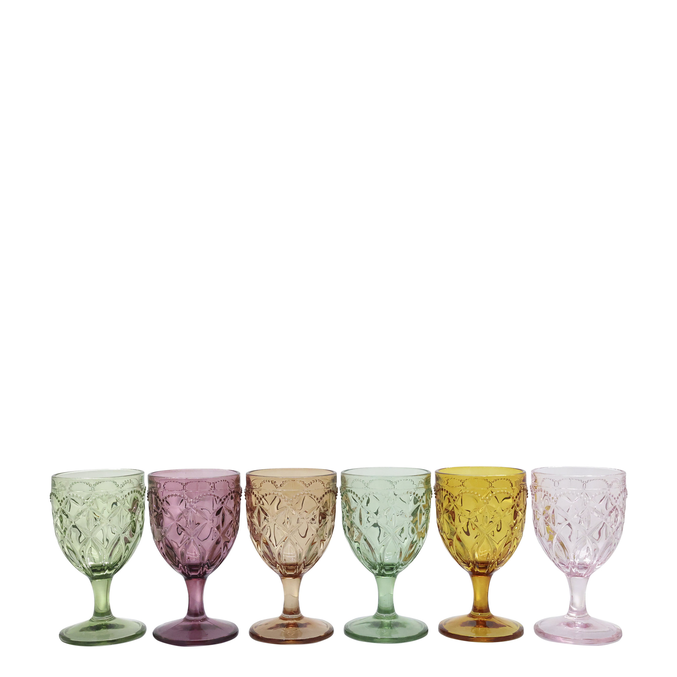 Wine glass with pattern - 1 piece - H15/Ø8 cm - 5
