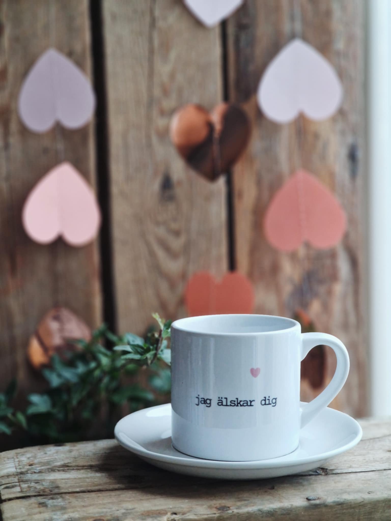 Liten mugg  med fat "Jag älskar dig"