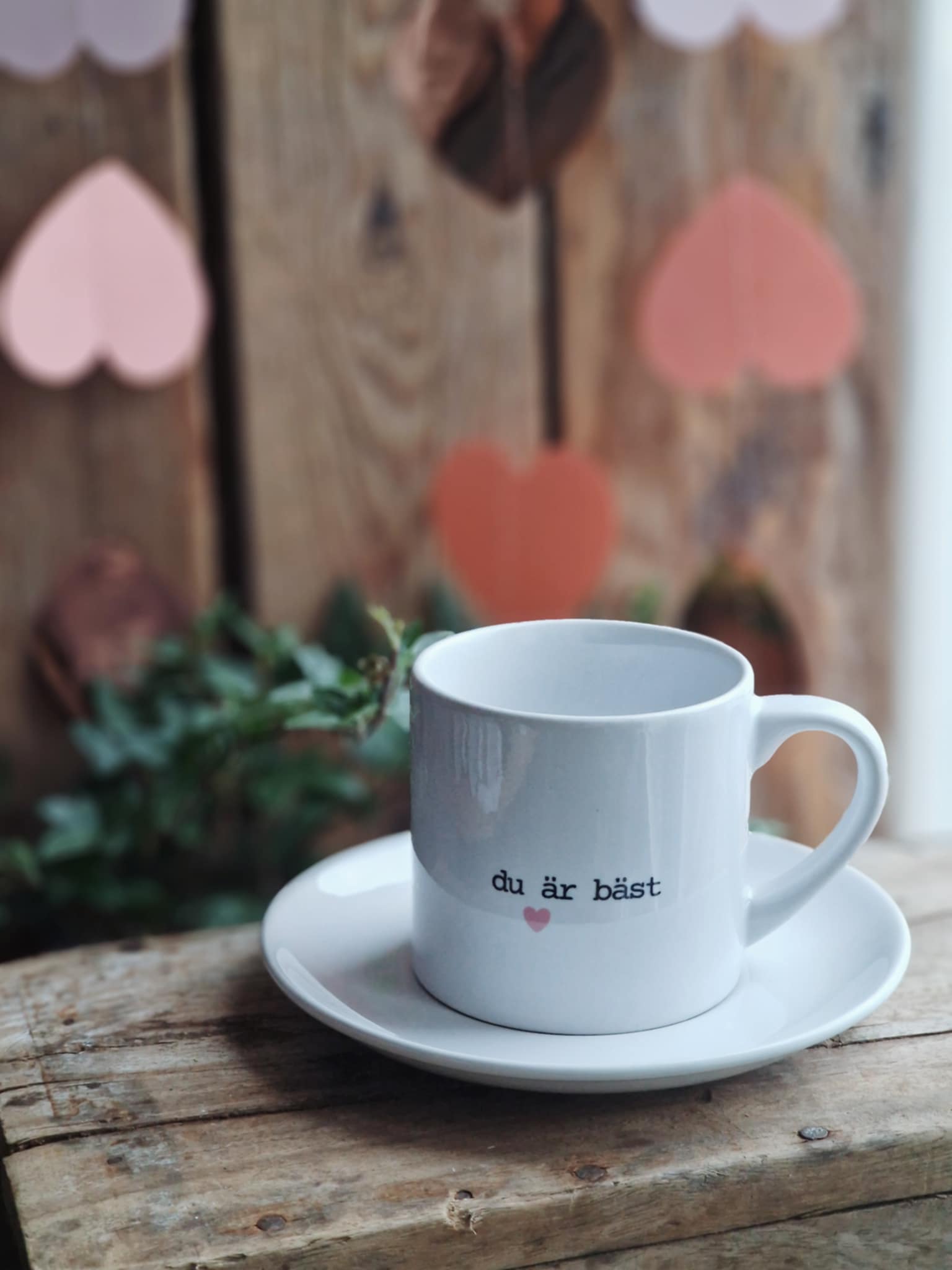 Liten mugg med fat "Du är bäst"