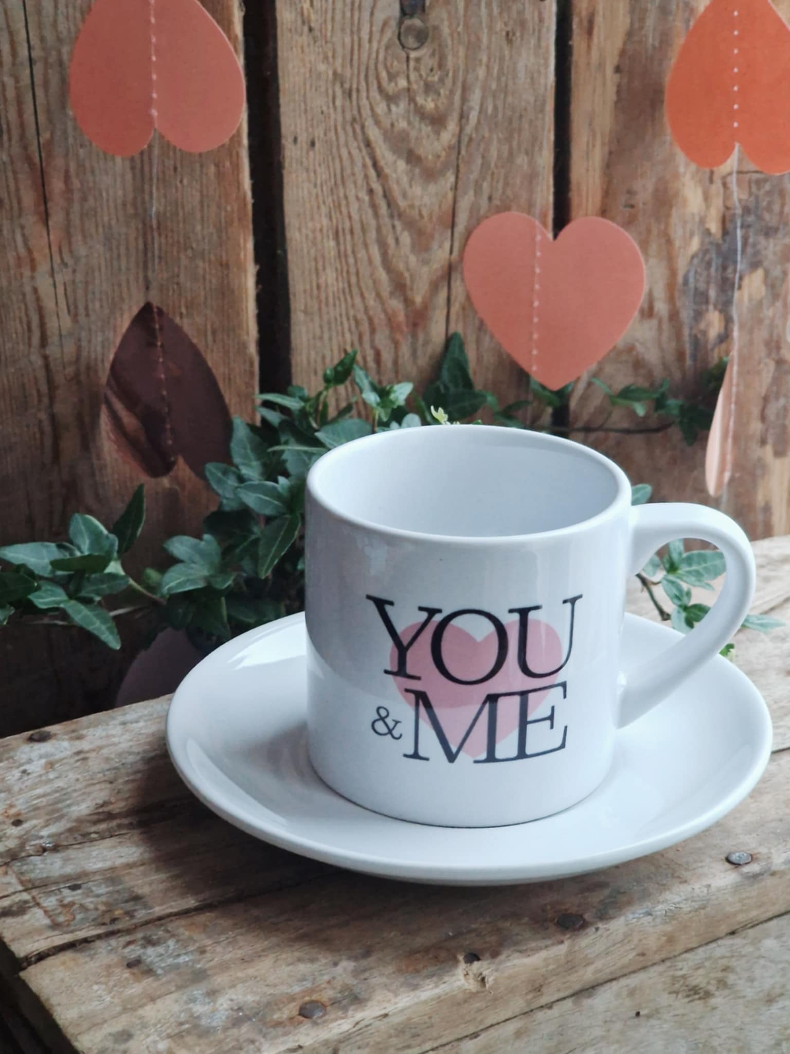 Liten mugg med fat "YOU & ME"