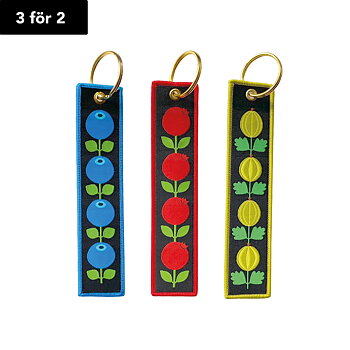 3 for 2 Keyring woven strap Swedish BERRIES