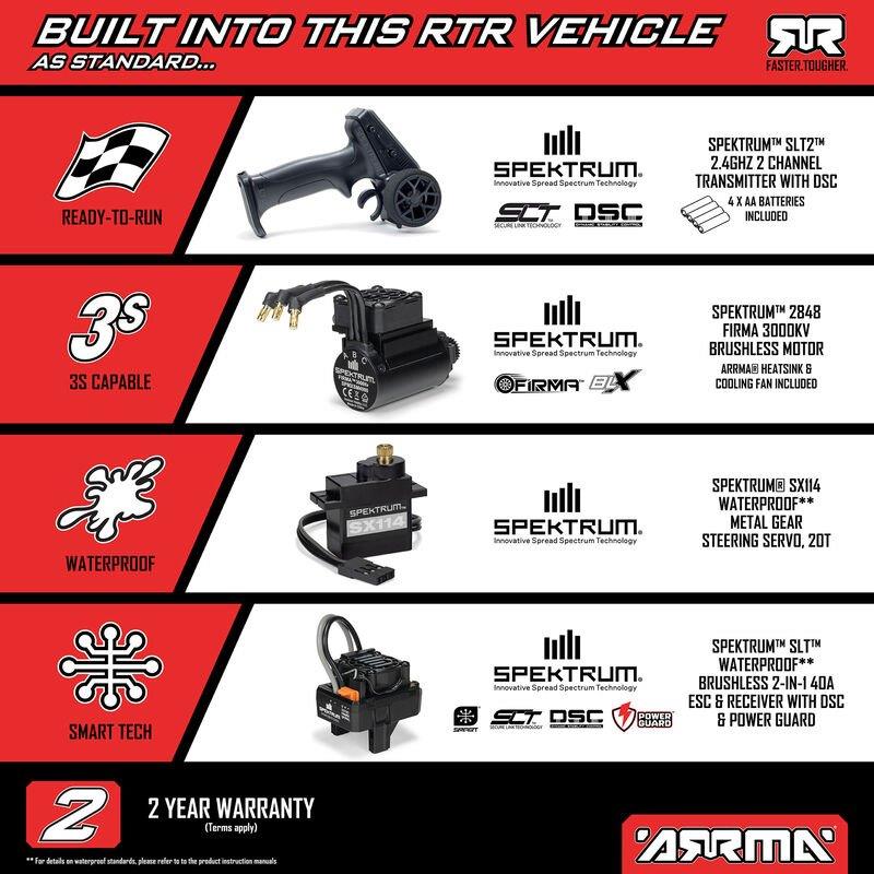 ARRMA 1/16 MINI KRATON 3S (Battery & Charger Included) Blue - 27