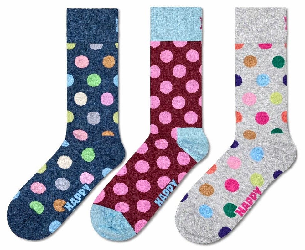 3-Pack Happy Socks  Dot Socks