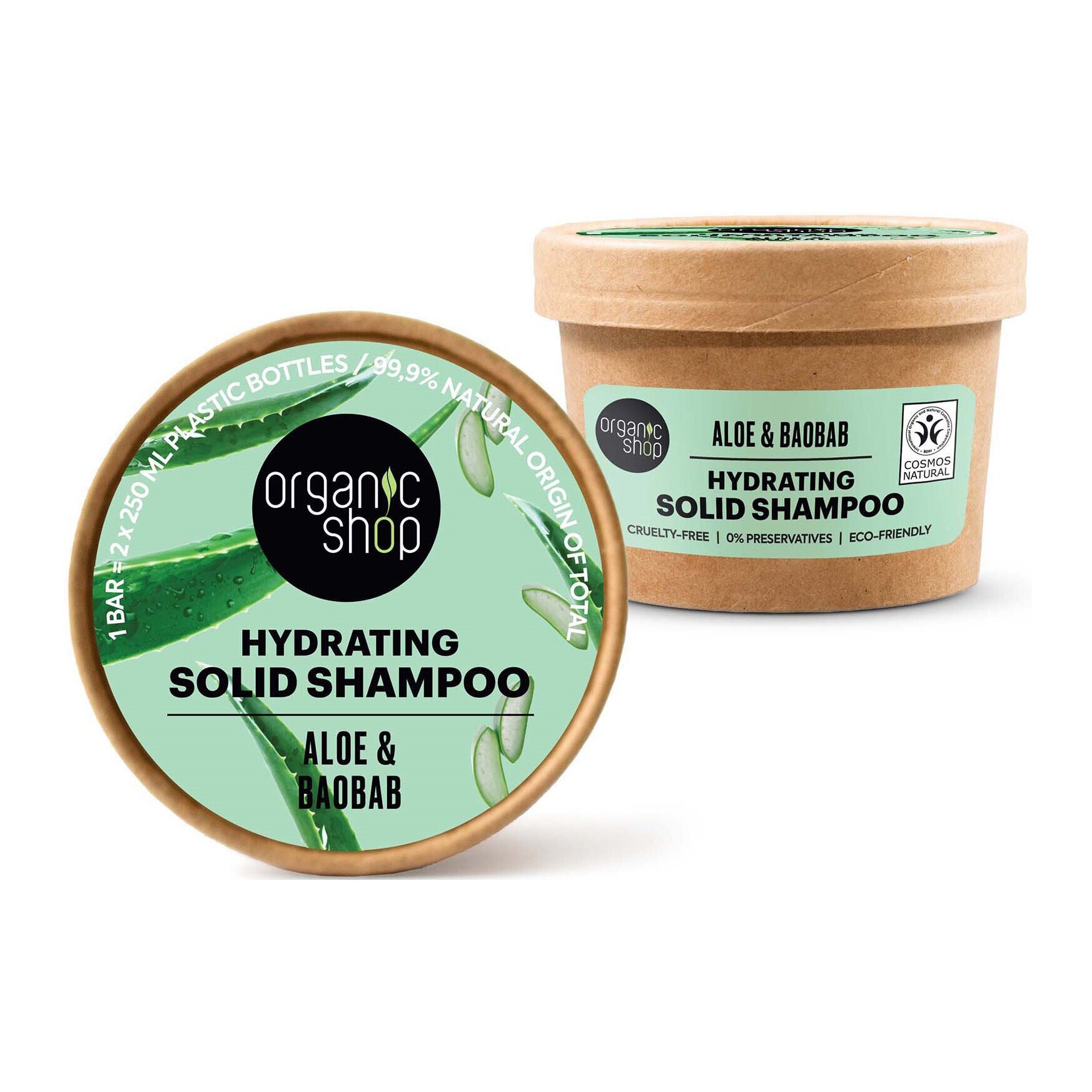  Hydrating solid Shampoo Aloe & Baobab 60g Hydrating solid Shampoo Aloe & Baobab 60g Organic Shop Hydrating solid Shampoo Aloe & Baobab 60g