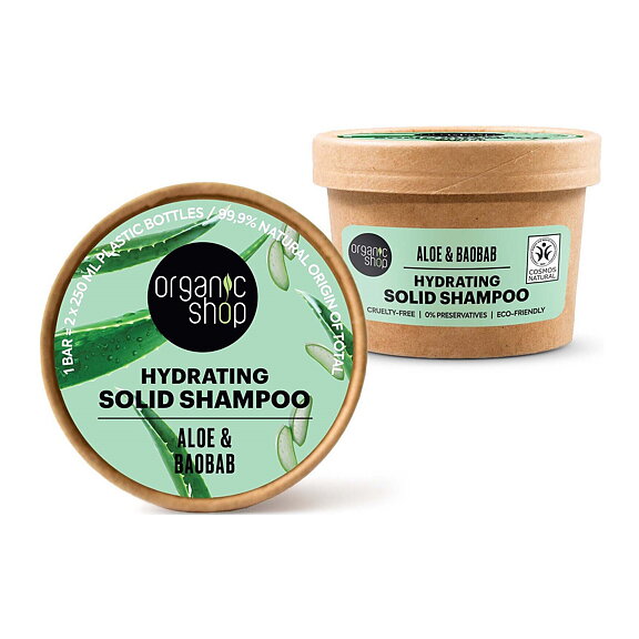  Hydrating solid Shampoo Aloe & Baobab 60g Hydrating solid Shampoo Aloe & Baobab 60g Organic Shop Hydrating solid Shampoo Aloe & Baobab 60g