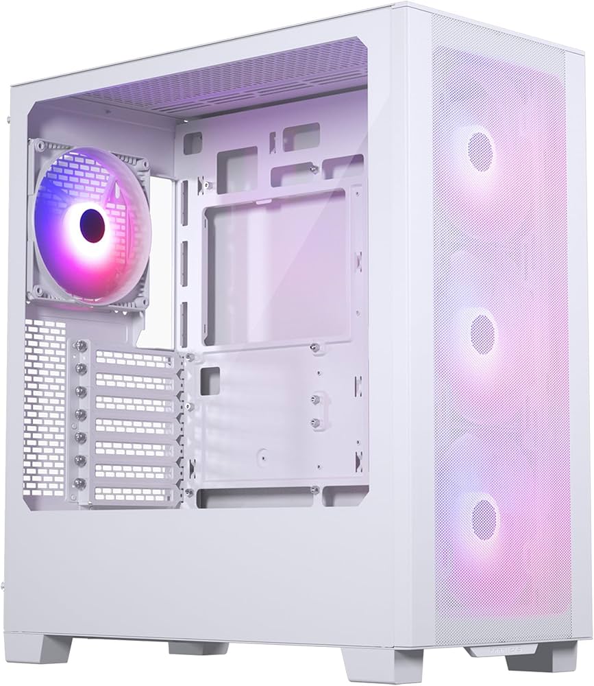 Phanteks XT Pro Ultra ATX (Vit) med 4 st ARGB-chassifläktar (3 st fram, 1 st bak)