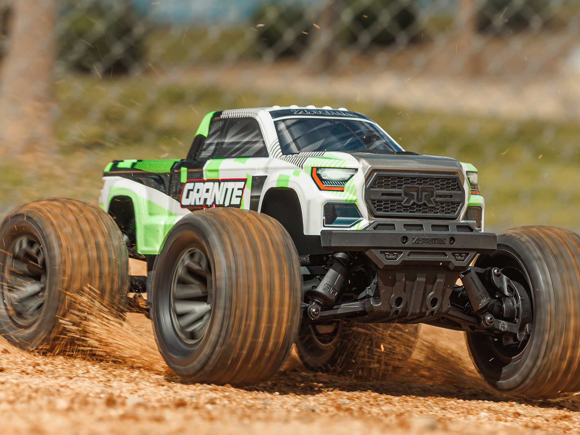 Arrma 1/10 GRANITE MEGA 665 4X4 RTR Brushed Monster Truck, Green - 19