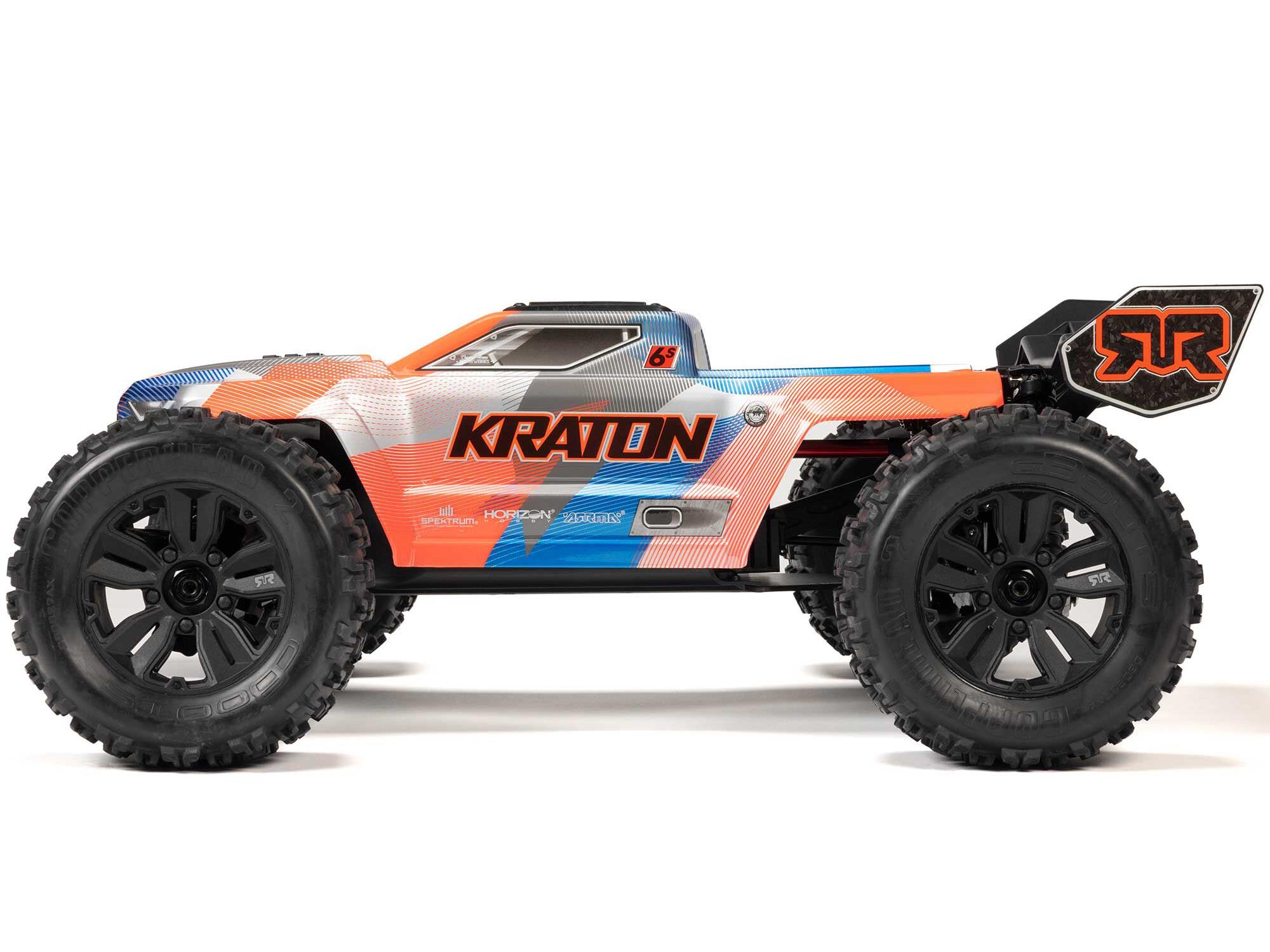 Arrma 1/8 KRATON 6S 4X4 RTR Brushless Speed Truck, Blue/Orange - 4