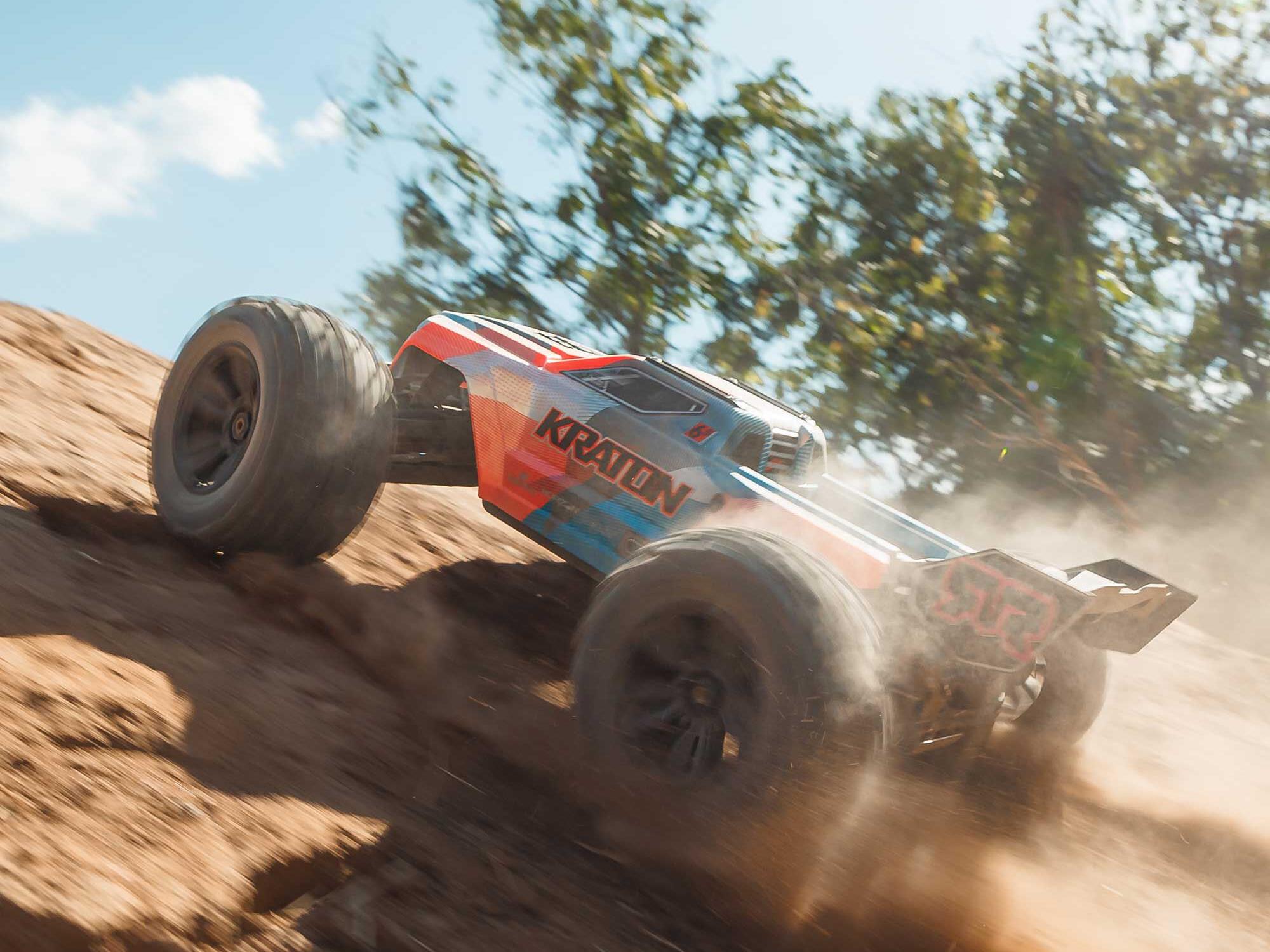 Arrma 1/8 KRATON 6S 4X4 RTR Brushless Speed Truck, Blue/Orange - 16