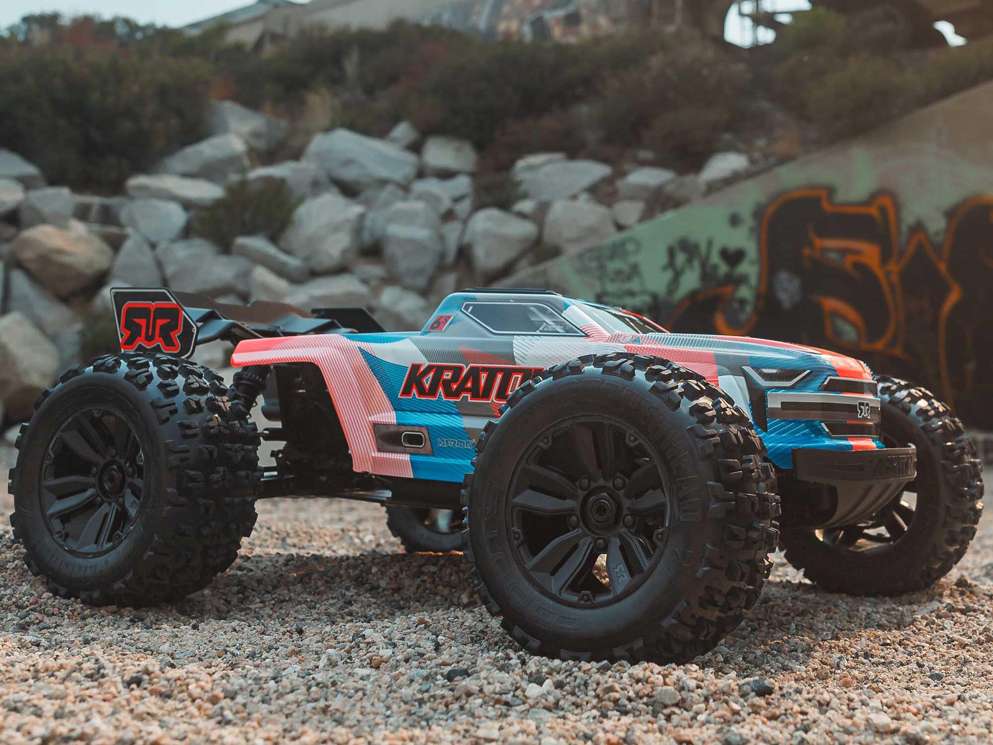 Arrma 1/8 KRATON 6S 4X4 RTR Brushless Speed Truck, Blue/Orange - 17