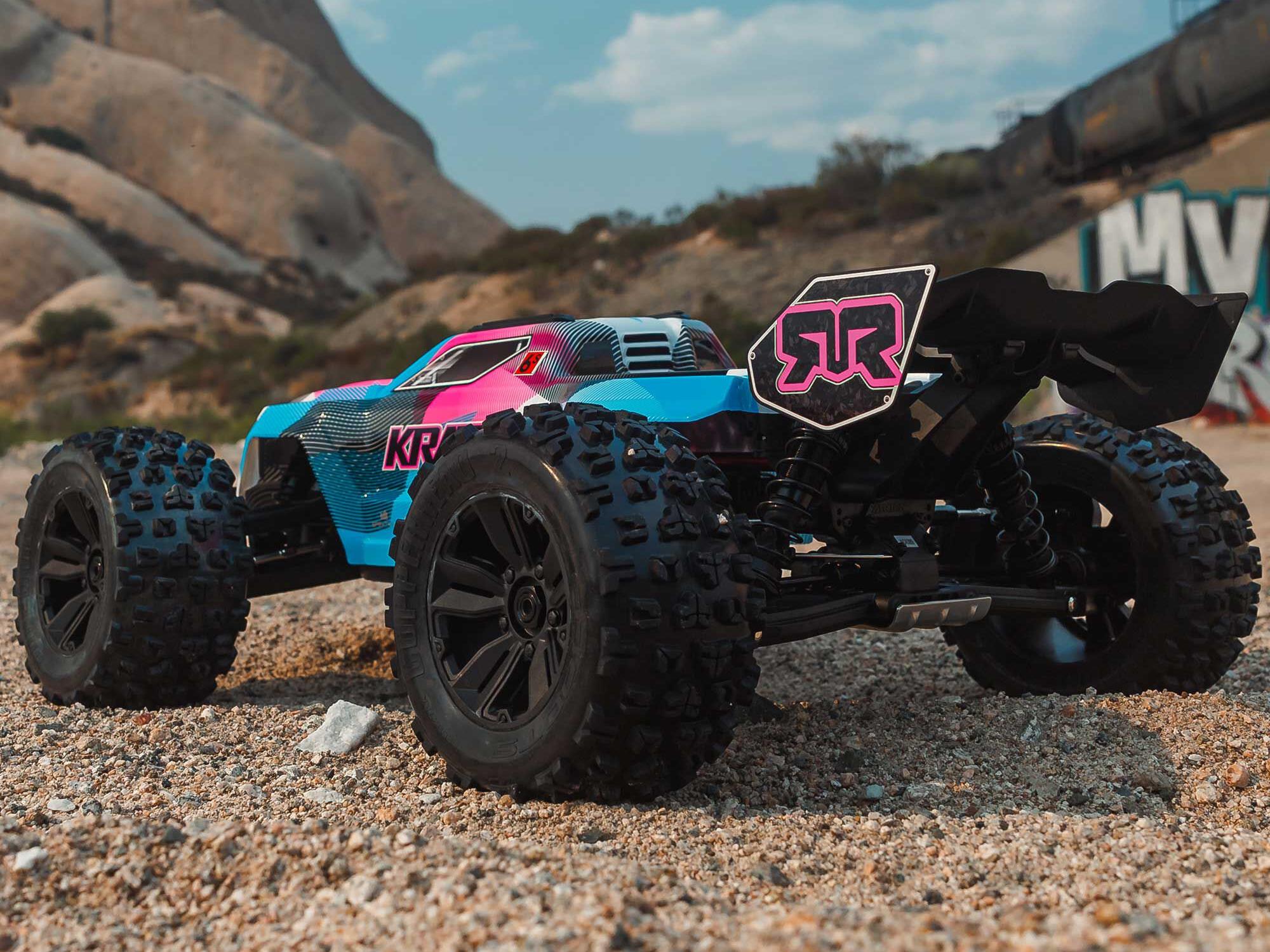 Arrma 1/8 KRATON 6S 4X4 RTR Brushless Speed Truck, Blue/Pink - 15