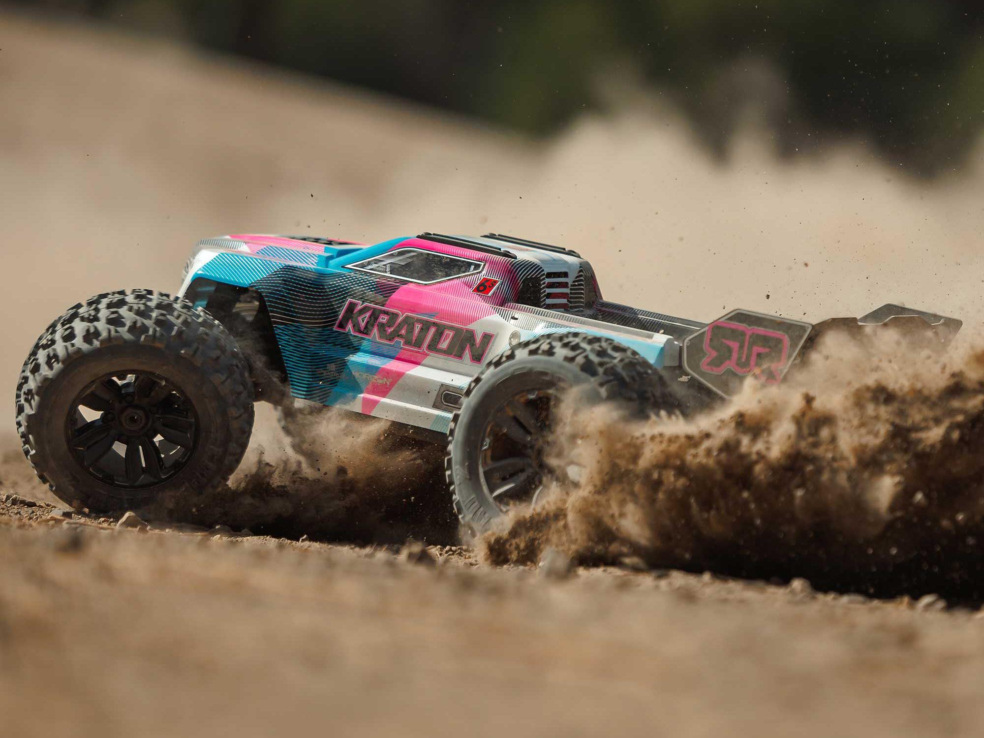 Arrma 1/8 KRATON 6S 4X4 RTR Brushless Speed Truck, Blue/Pink - 20