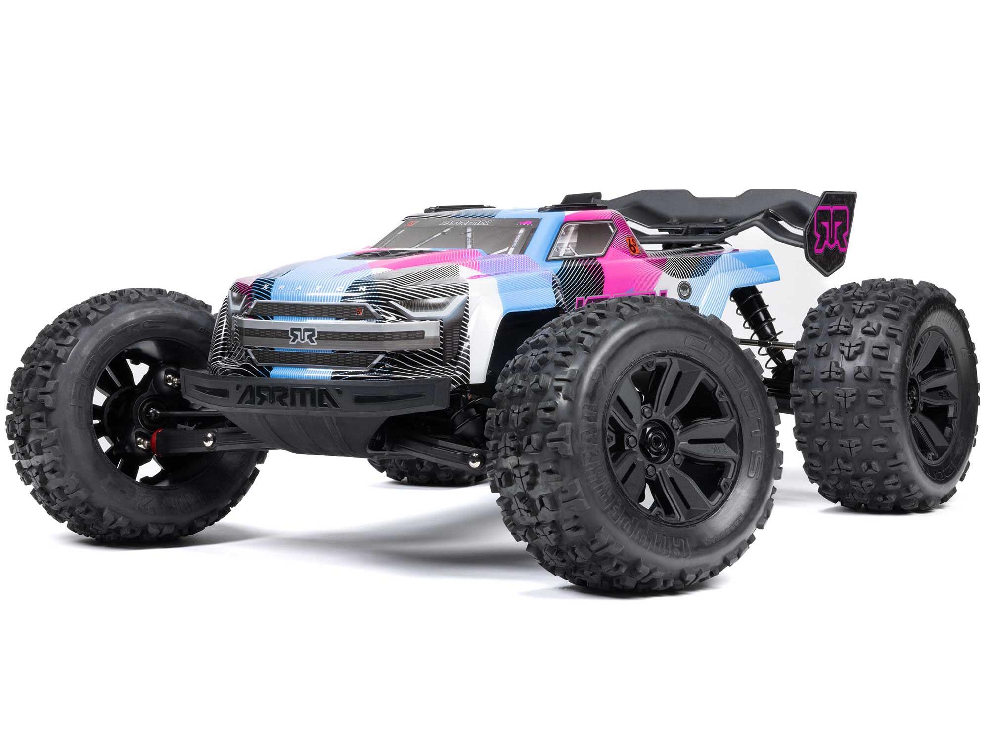 Arrma 1/8 KRATON 6S 4X4 RTR Brushless Speed Truck, Blue/Pink
