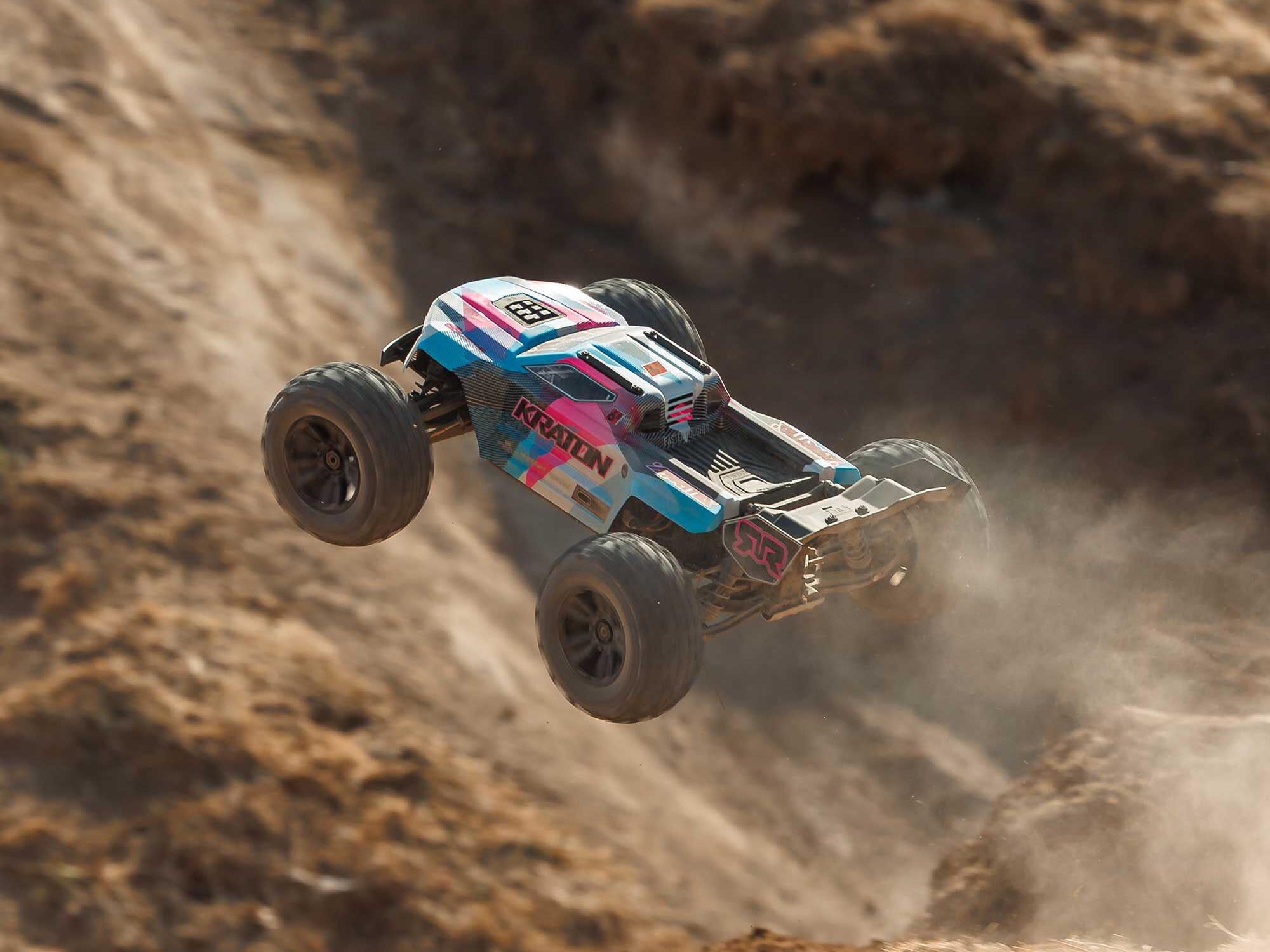 Arrma 1/8 KRATON 6S 4X4 RTR Brushless Speed Truck, Blue/Pink - 18