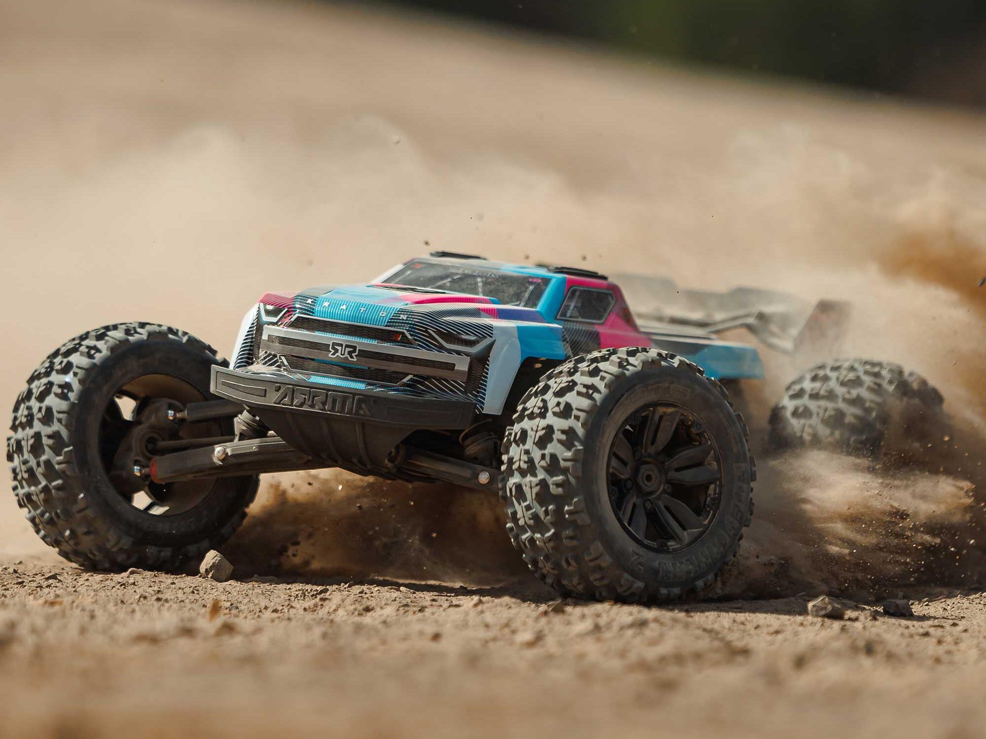 Arrma 1/8 KRATON 6S 4X4 RTR Brushless Speed Truck, Blue/Pink - 17