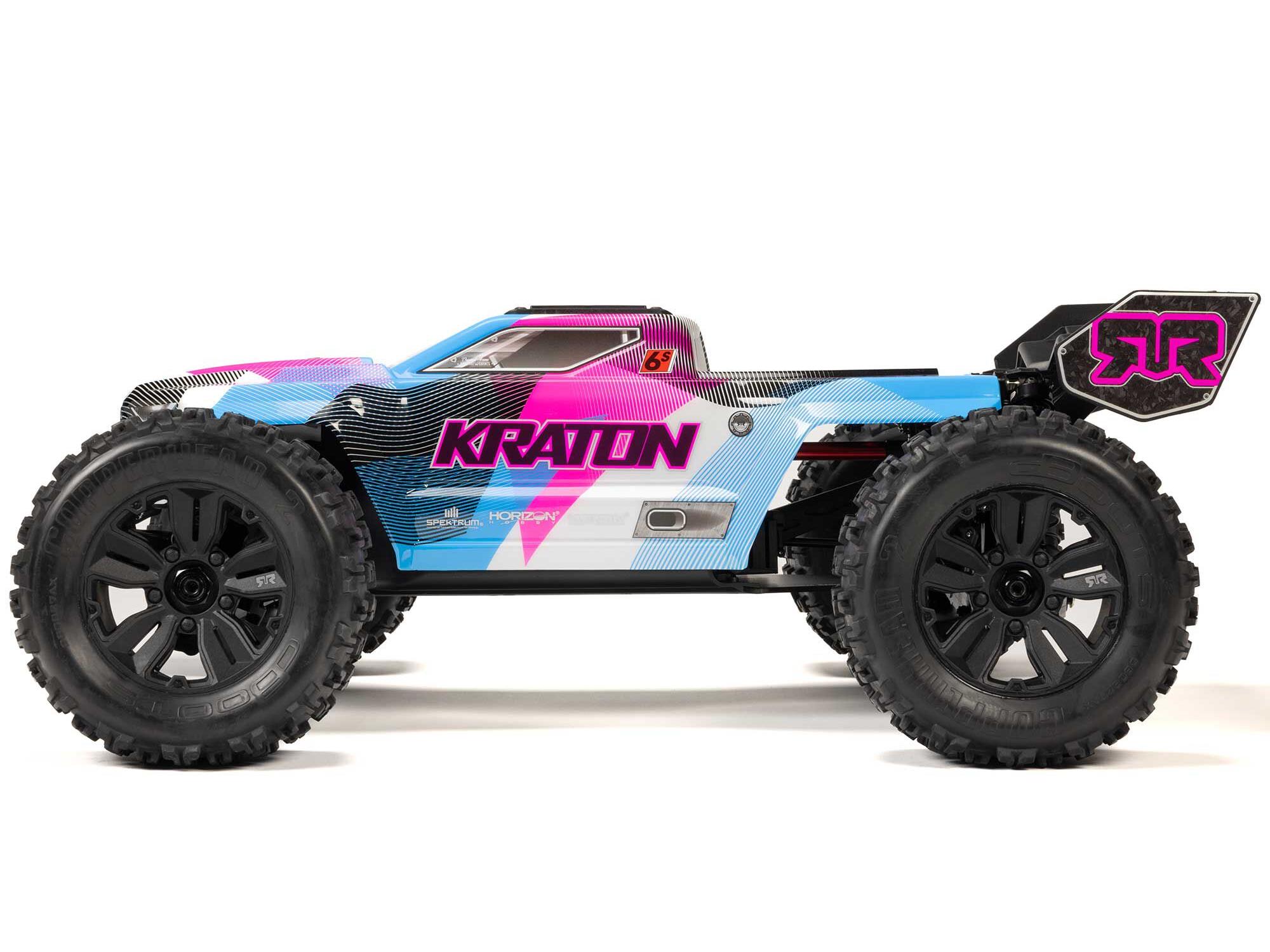 Arrma 1/8 KRATON 6S 4X4 RTR Brushless Speed Truck, Blue/Pink - 4