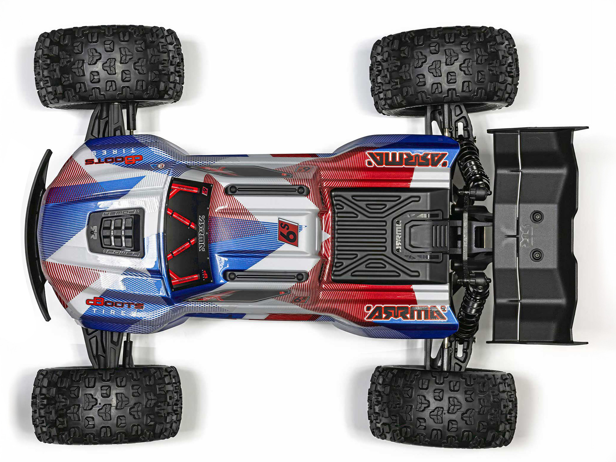 Arrma 1/8 KRATON 4X4 6S BLX BRUSHLESS V6 SPEED TRUCK RTR (Blue/Red) - 9
