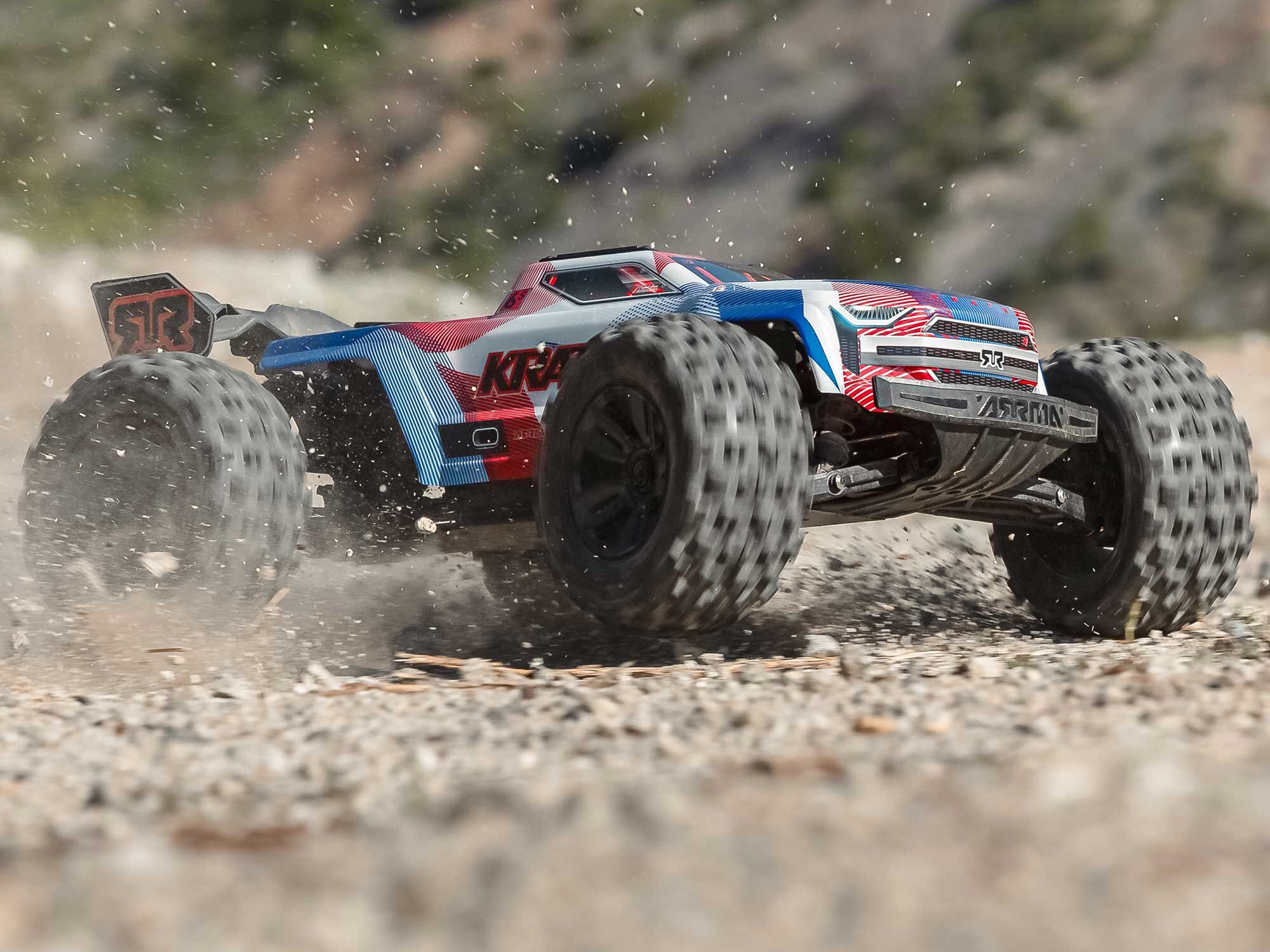 Arrma 1/8 KRATON 4X4 6S BLX BRUSHLESS V6 SPEED TRUCK RTR (Blue/Red) - 20