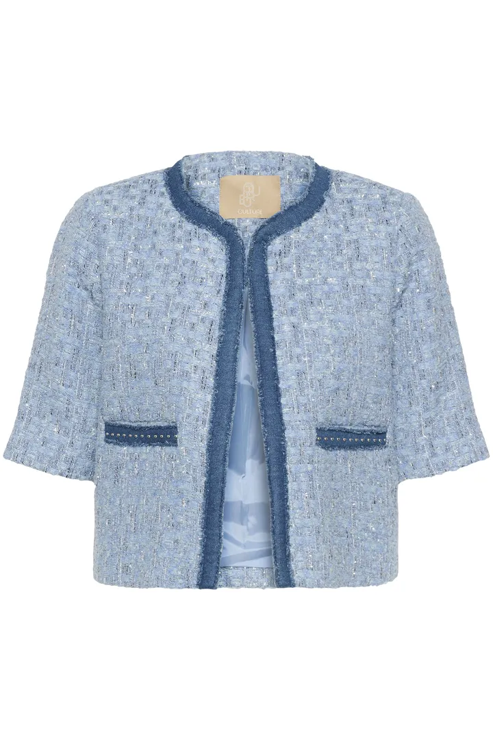 Culture Pana SS Jacket Blue Check - 4