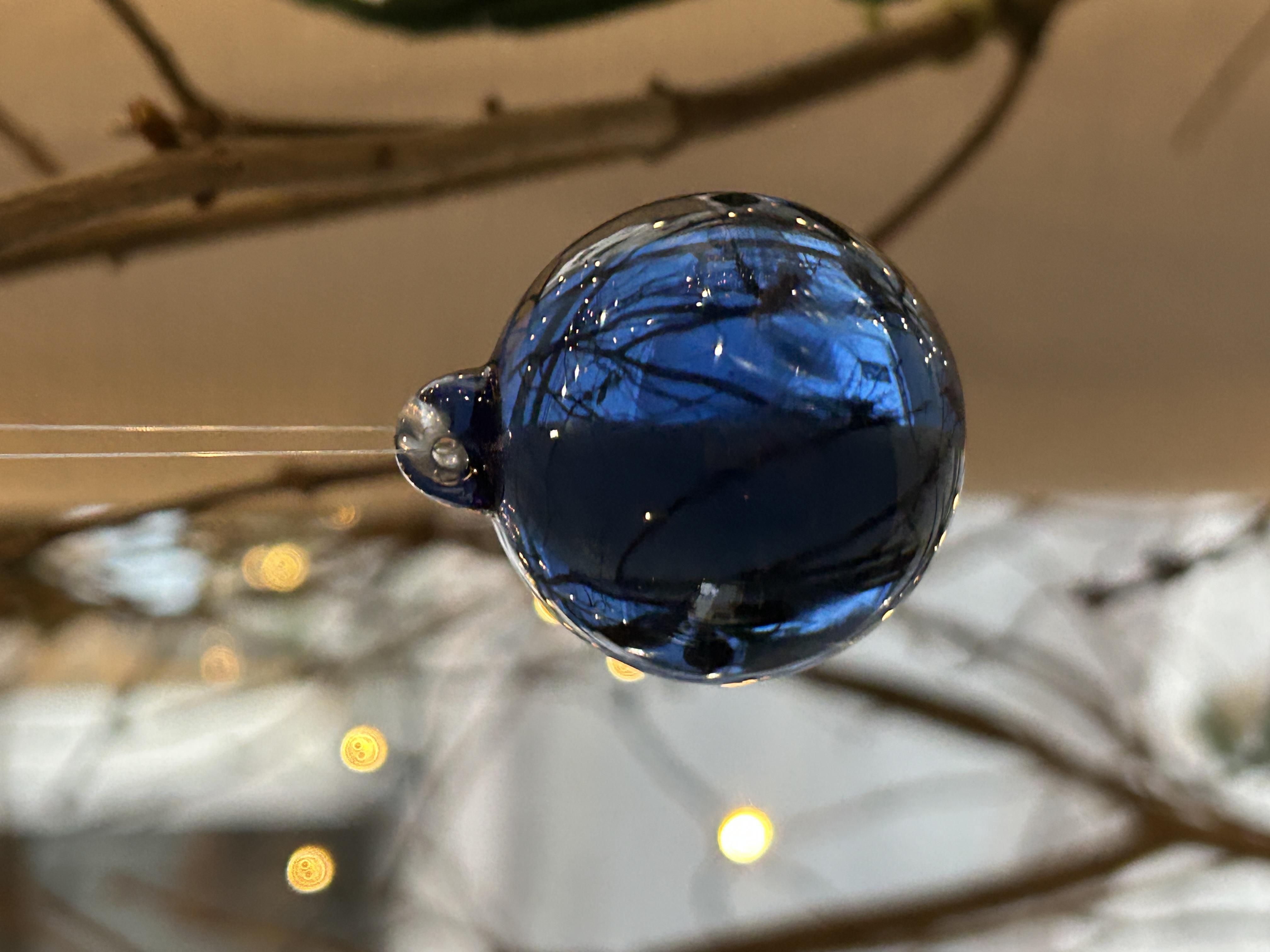 Glaskula blå 40 mm - 2