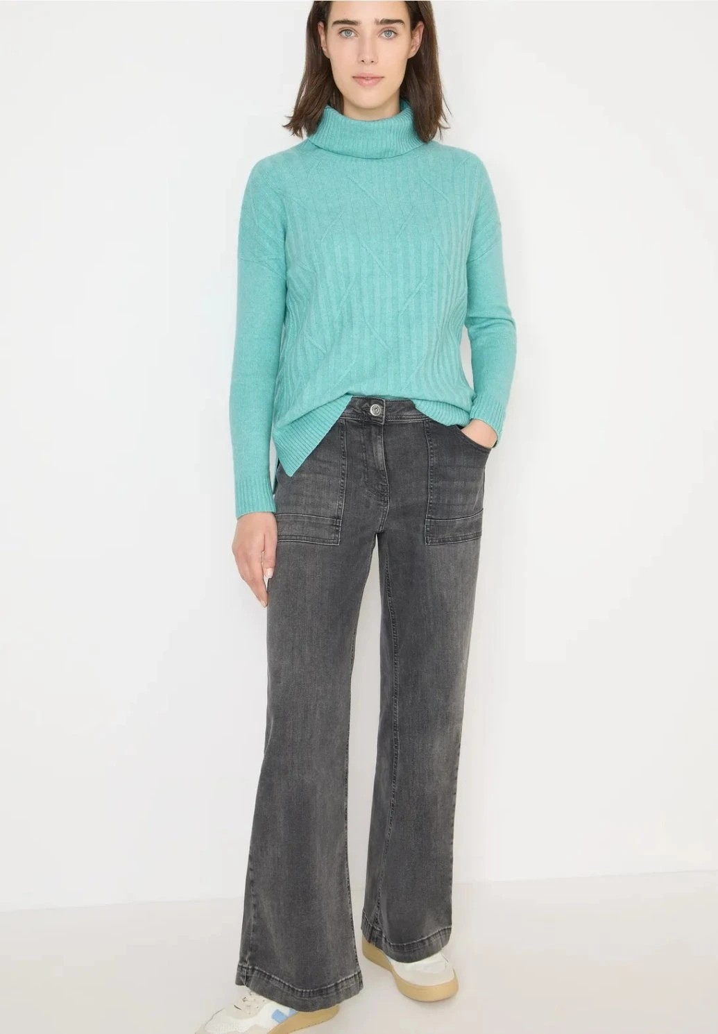 Cozy Graphic Rollneck - Foam Blue - Cecil - 3