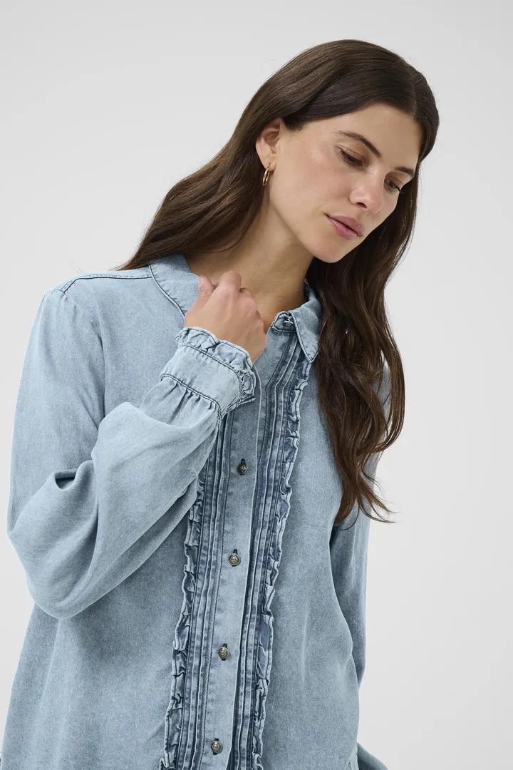 Cream Ellie Blouse Seattle Mid Blu Denim - 4
