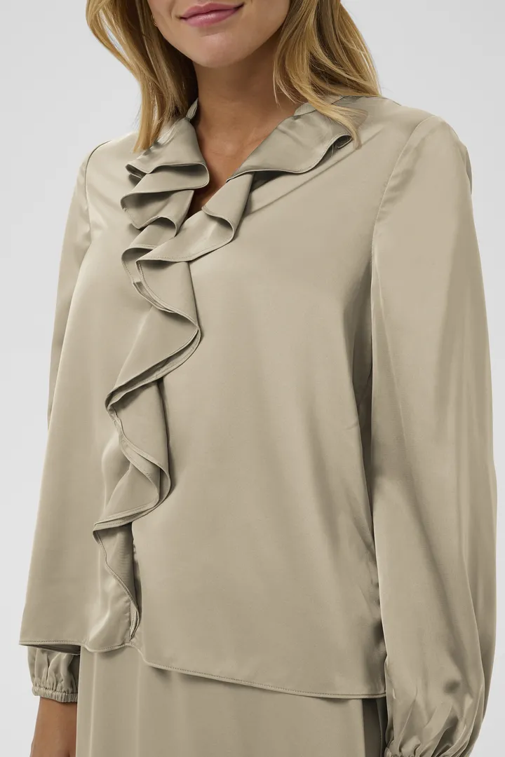 Saint Tropez Lodisa Silk Blouse Greige Champagne - 3