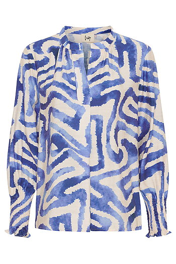 Isay - Ane Printed Blouse Blue Graphical