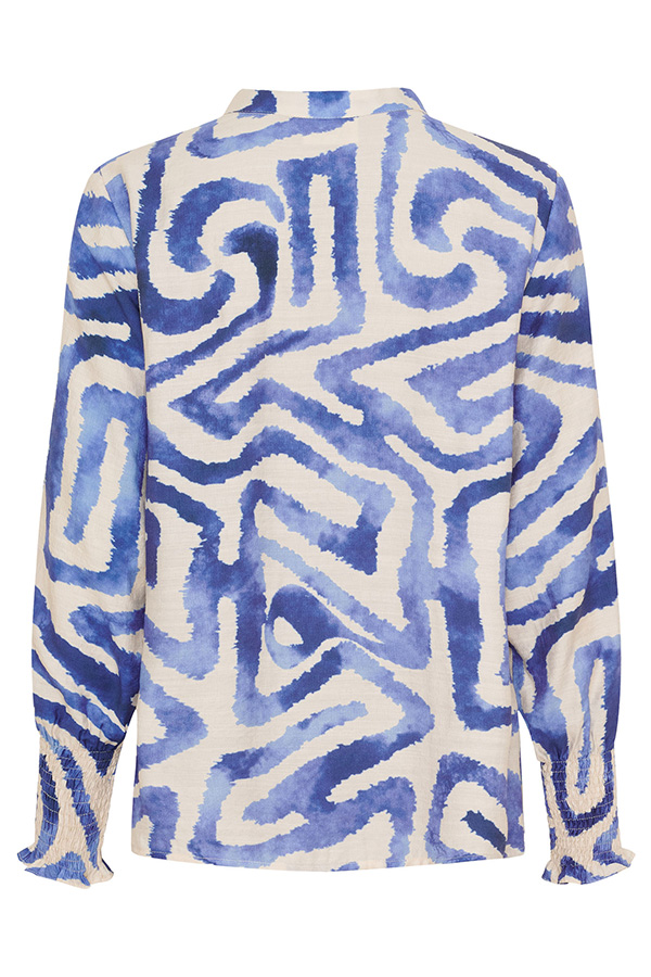 Isay - Ane Printed Blouse Blue Graphical - 3