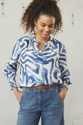 Isay - Ane Printed Blouse Blue Graphical