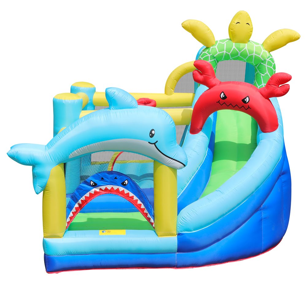 Doctor Dolphin Sea Animals Hoppborg för barn – Komplett med 450W fläkt