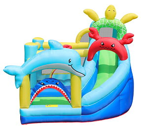 Doctor Dolphin Sea Animals Hoppborg för barn – Komplett med 450W fläkt