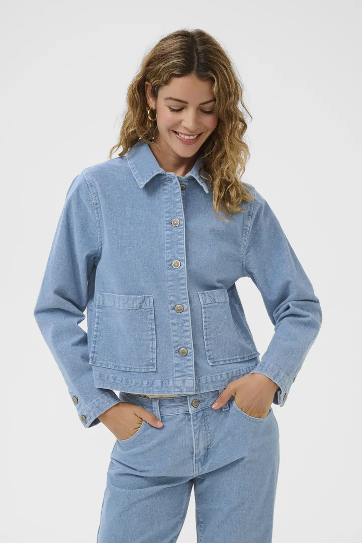 Cream Rafael Corduroy Jacket Light Blue Corduroy - 2