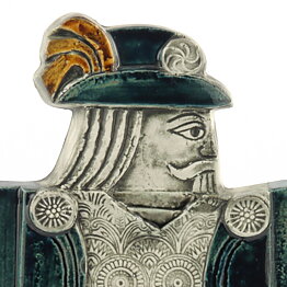 Lisa Larson (Drabant 1967) Relief Wall Plaque with Burgess Motif 27 cm (2)