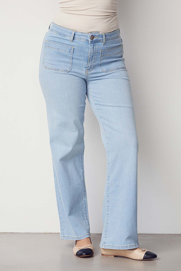 Isay - Bologna Wide Jeans Light Blue Denim - 4