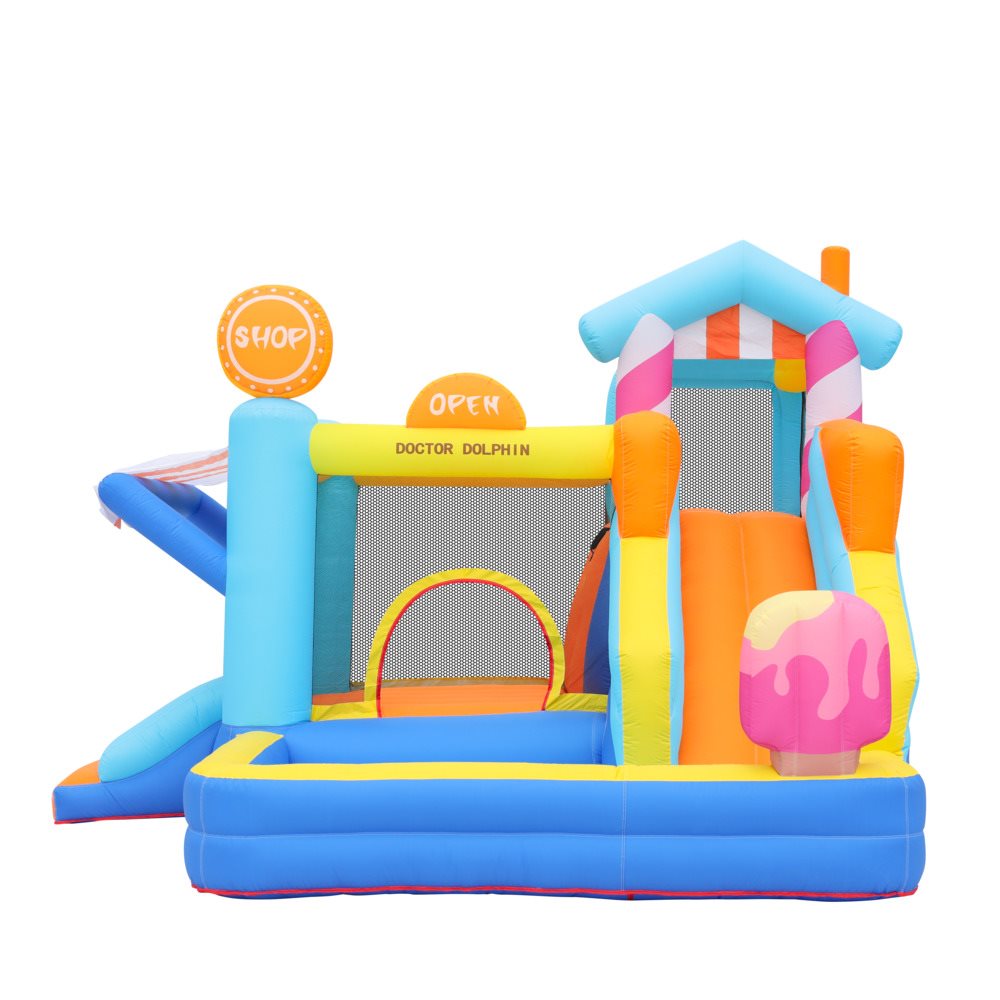 Doctor Dolphin Candyshop Hoppborg för barn – Komplett med 450W fläkt - 2