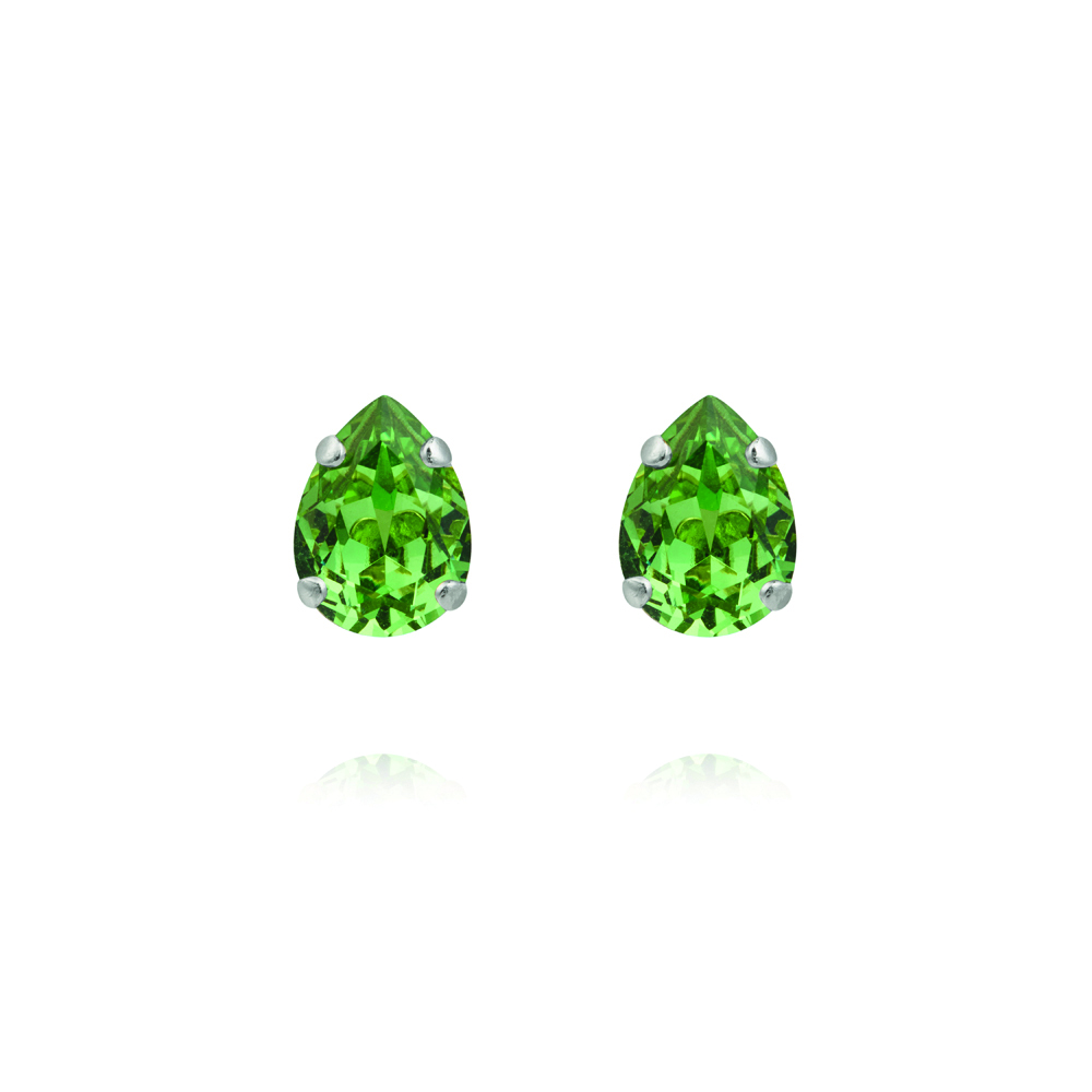 Caroline Svedbom Amelia studs Recreated Peridot rhodium